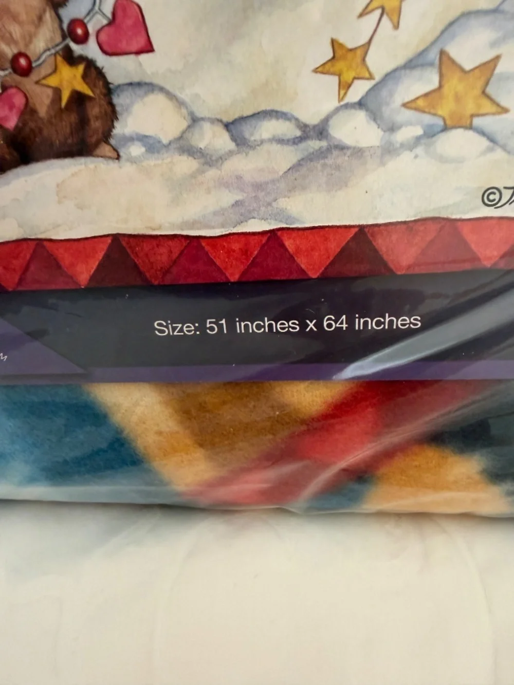 NWT Tricia Santry Peace on Earth Snowman Fleece Throw Blanket 51x64
